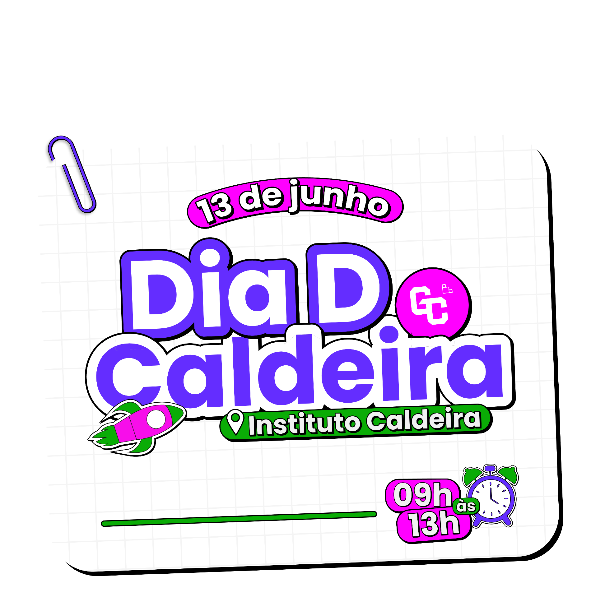 Dia D Caldeira — 13 de junho · Instituto Caldeira · 09h às 13h